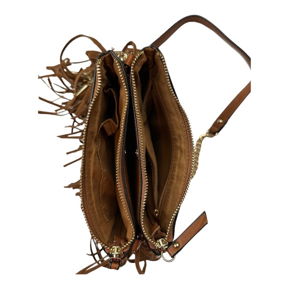 ALDO Brown Leather Multicompartment Crossbody Purse - Picture 6 of 9